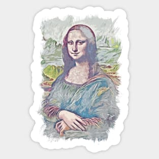 Mona Lisa Smile / La Gioconda / Leonardo Da Vinci / Abstract Fan Art Sticker